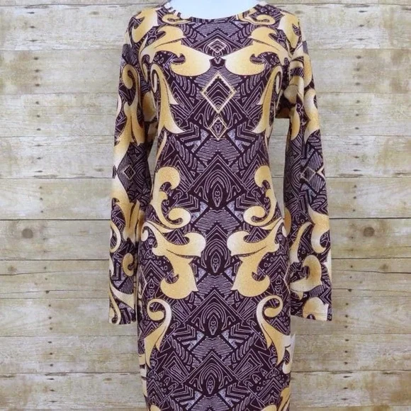 Lularoe Dresses | Medium Lularoe Elegant Debbie Dress, Long Sleeves - New Beautiful Gold Details | Color: Gold | Size: M | Pm-08141779's Closet Lularoe Dresses | Medium Lularoe Elegant Debbie Dress, Long Sleeves - New Beautiful Gold Details | Color: Gold | Size: M | Pm-08141779's Closet